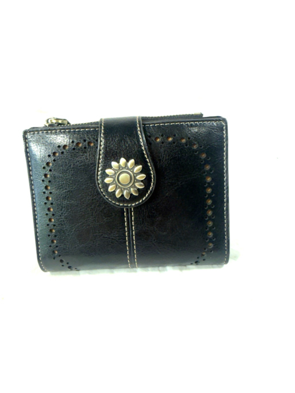 Lavemi Womens Leather Wallet Small Compact RFID Blocking Black new